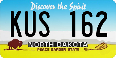 ND license plate KUS162