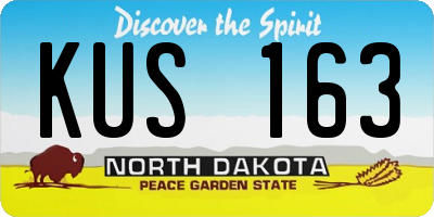 ND license plate KUS163
