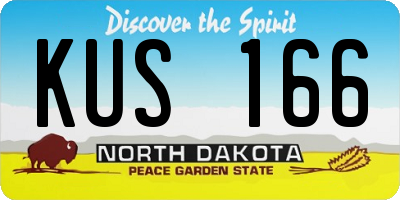 ND license plate KUS166