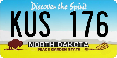 ND license plate KUS176