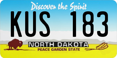 ND license plate KUS183