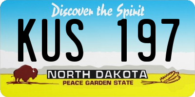 ND license plate KUS197