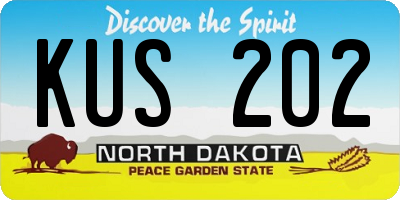 ND license plate KUS202