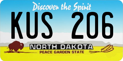 ND license plate KUS206