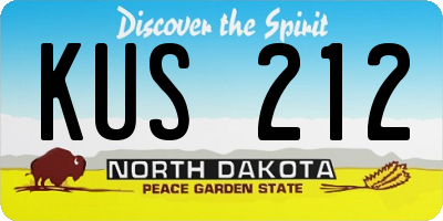 ND license plate KUS212