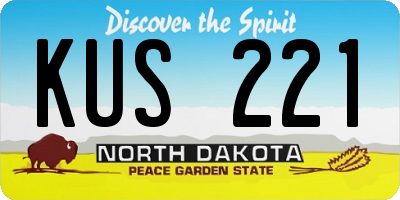 ND license plate KUS221