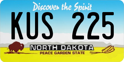 ND license plate KUS225