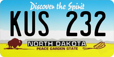 ND license plate KUS232