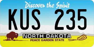 ND license plate KUS235