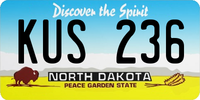 ND license plate KUS236