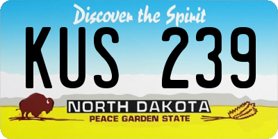 ND license plate KUS239