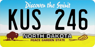 ND license plate KUS246