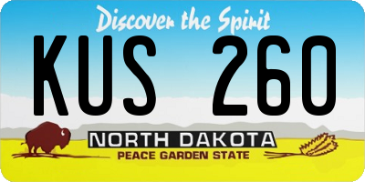 ND license plate KUS260
