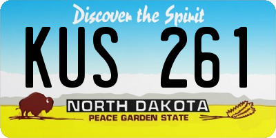ND license plate KUS261