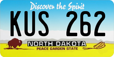 ND license plate KUS262