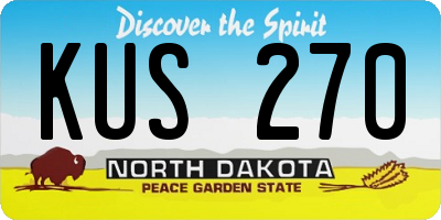 ND license plate KUS270