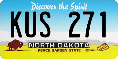 ND license plate KUS271
