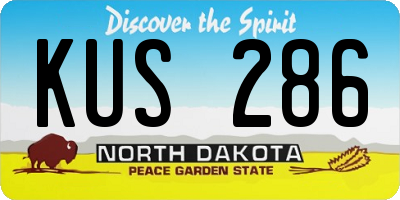 ND license plate KUS286