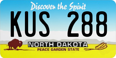 ND license plate KUS288