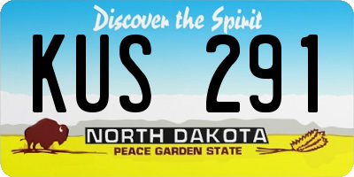 ND license plate KUS291