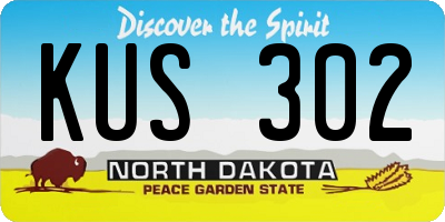 ND license plate KUS302