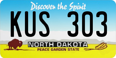 ND license plate KUS303