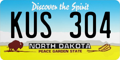 ND license plate KUS304