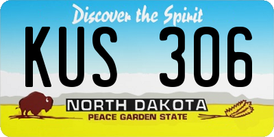 ND license plate KUS306