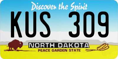 ND license plate KUS309