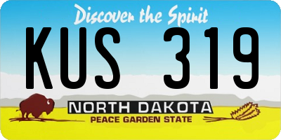 ND license plate KUS319