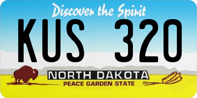 ND license plate KUS320