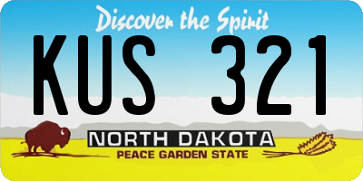 ND license plate KUS321