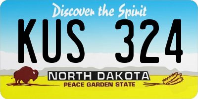 ND license plate KUS324