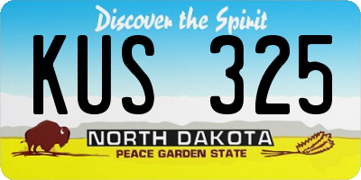 ND license plate KUS325