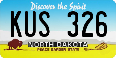 ND license plate KUS326