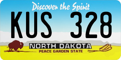 ND license plate KUS328