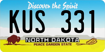 ND license plate KUS331