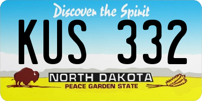 ND license plate KUS332