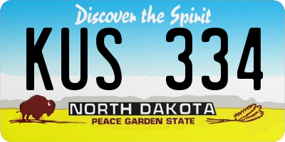 ND license plate KUS334