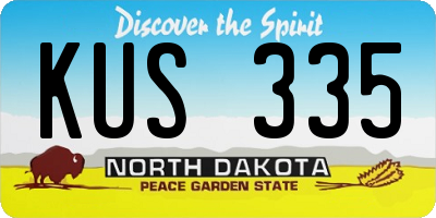 ND license plate KUS335
