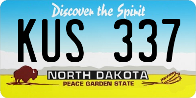 ND license plate KUS337