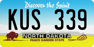 ND license plate KUS339