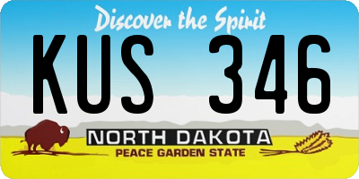 ND license plate KUS346