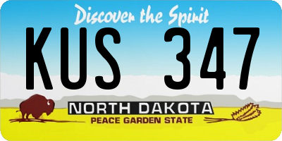 ND license plate KUS347