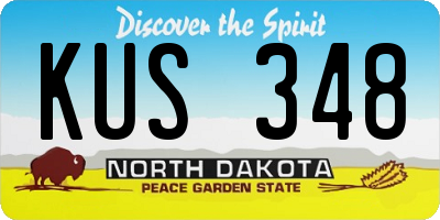 ND license plate KUS348