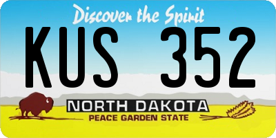 ND license plate KUS352