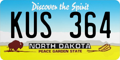 ND license plate KUS364