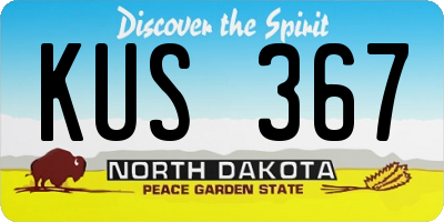 ND license plate KUS367