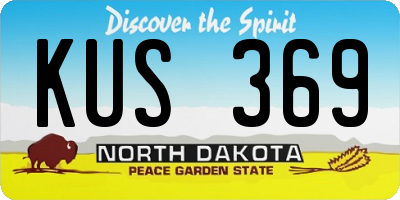ND license plate KUS369