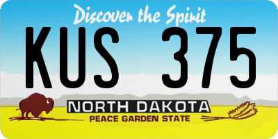 ND license plate KUS375